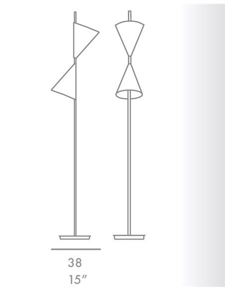 Cone floor lamp – Foc – Adjustable lampshade, Hight: 180 cm