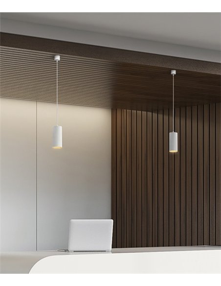 LED white aluminum pendant lamp in 3 finishes 3000K – Hidra – Indeluz - Novolux
