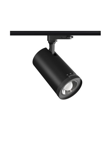 Zoom three-phase track spotlight - Beneito & Faure - Adjustable 15º-55º, Adjustable colour temperature: 2700K/3200K/4000K