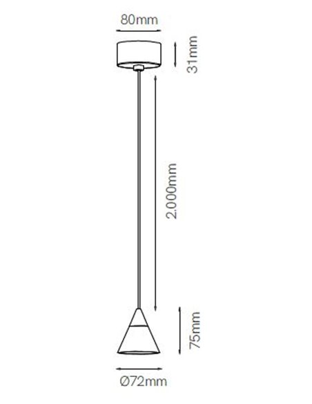 Zoe pendant lamp - Beneito & Faure - Decorative LED lamp 2700K/3000K, Aluminium black or white