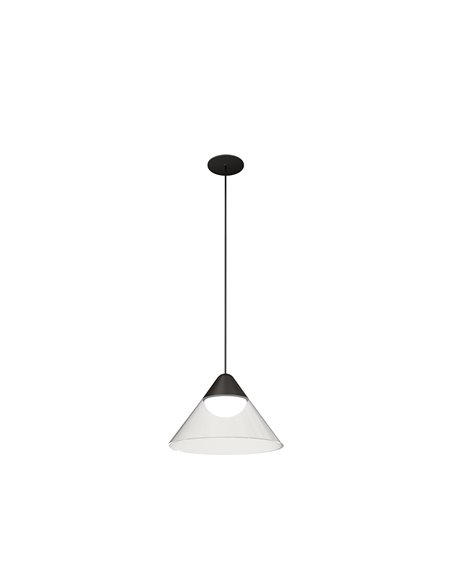 Ark recessed pendant light - Beneito & Faure - LED lamp 2700K/3000K, Transparent shade