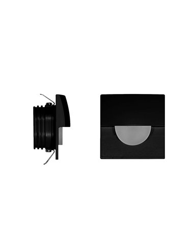 Skin recessed wall light - Beneito & Faure - Square aluminium lamp in white or black, LED 3000K, 5 cm