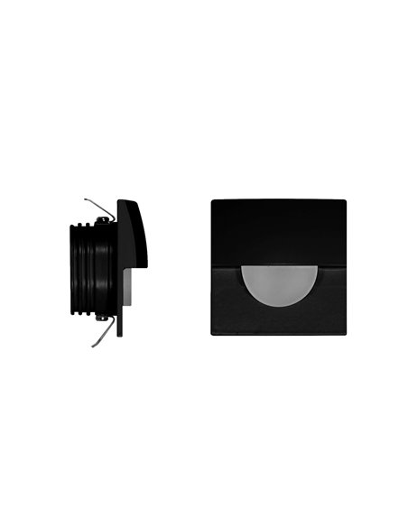Skin recessed wall light - Beneito & Faure - Square aluminium lamp in white or black, LED 3000K, 5 cm