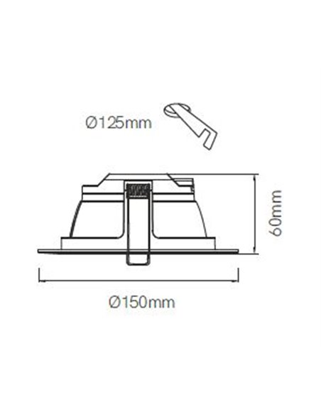 Noi recessed downlight - Beneito & Faure - Round LED downlight 3000K/4000K, Dimmable, Ø 15 cm