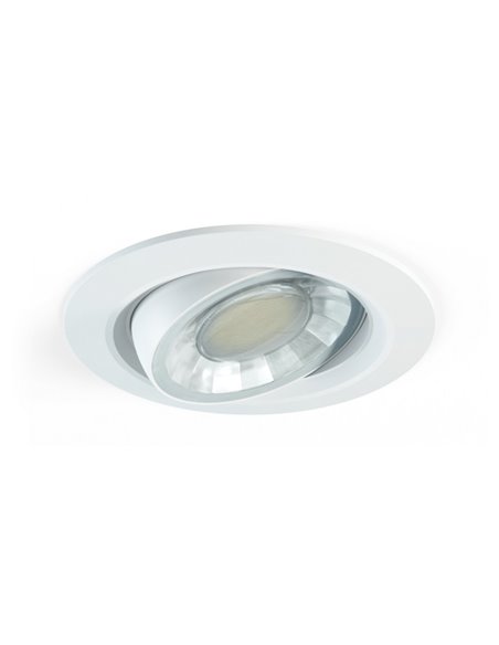 Compac R recessed downlight - Beneito & Faure - 9 cm round format, White finish, LED 2700K/4000K