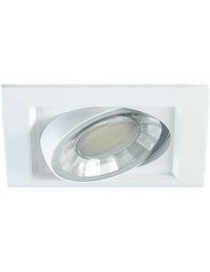 Compac C recessed ceiling light - Beneito & Faure - Square white downlight, LED 8W 2700K/3000K 2