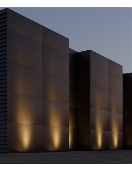 Sigma recessed downlight - Beneito & Faure - Outdoor LED light 3000K IP65, Stainless steel, Dimensions: Ø 10 cm, Ø 21 cm