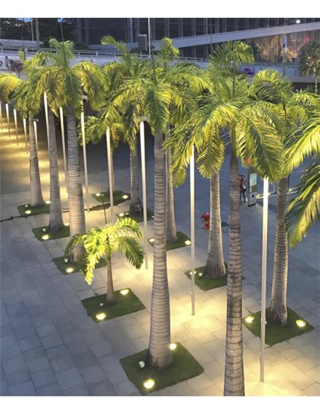 Sigma recessed downlight - Beneito & Faure - Outdoor LED light 3000K IP65, Stainless steel, Dimensions: Ø 10 cm, Ø 21 cm