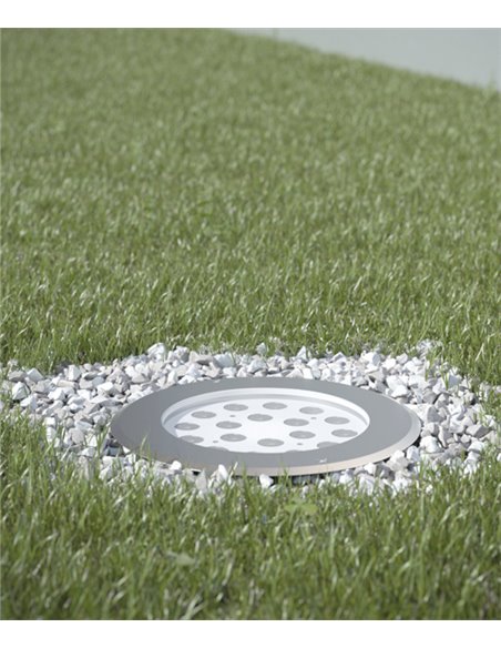 Sigma recessed downlight - Beneito & Faure - Outdoor LED light 3000K IP65, Stainless steel, Dimensions: Ø 10 cm, Ø 21 cm