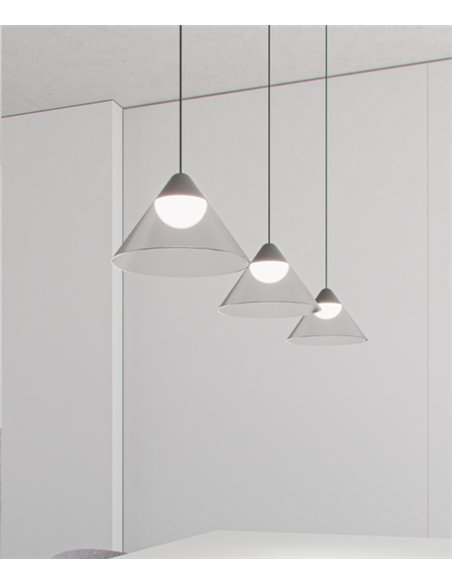 Ark recessed pendant light - Beneito & Faure - LED lamp 2700K/3000K, Transparent shade