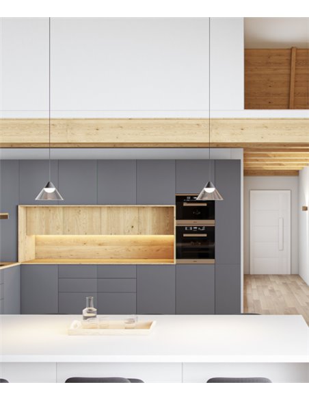 Ark recessed pendant light - Beneito & Faure - LED lamp 2700K/3000K, Transparent shade