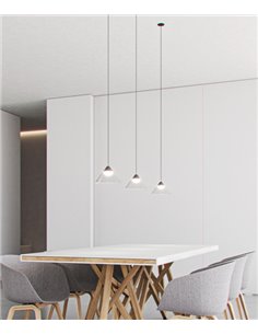 Ark recessed pendant light - Beneito & Faure - LED lamp 2700K/3000K, Transparent shade