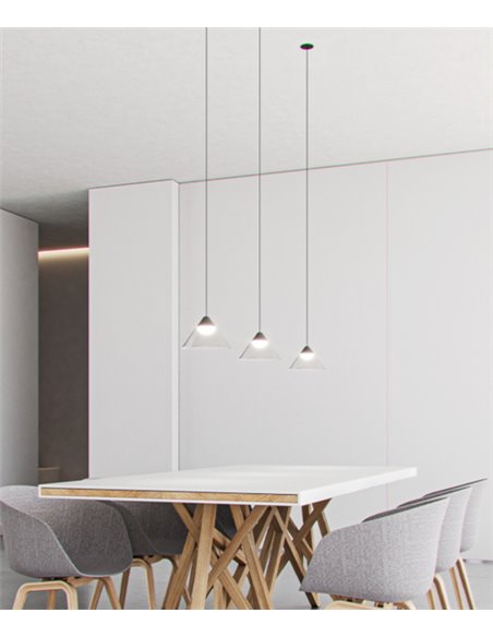 Ark recessed pendant light - Beneito & Faure - LED lamp 2700K/3000K, Transparent shade