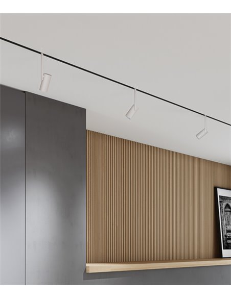 48V Dot track spotlight - Beneito & Faure - LED lamp 2700K/3000K, Adjustable head 355º, Finishes: white/black