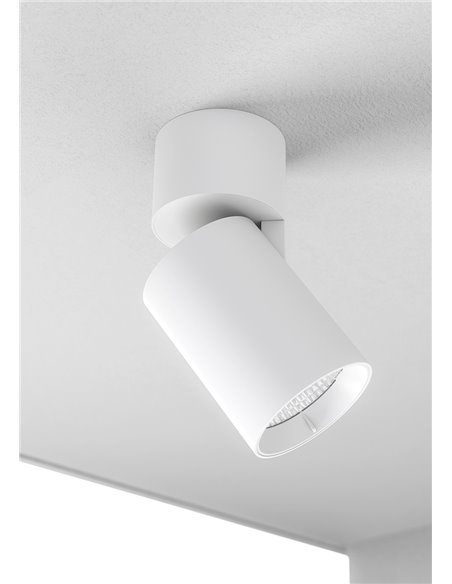 Nox ceiling spotlight - Beneito & Faure - Cylindrical spotlight, Adjustable LED lamp 355º-90º, Adjustable temperature 2.700K/3.2