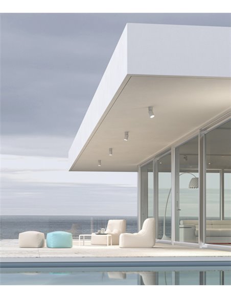 Nox ceiling spotlight - Beneito & Faure - Cylindrical spotlight, Adjustable LED lamp 355º-90º, Adjustable temperature 2.700K/3.2