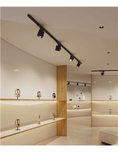 Lena three-phase track spotlight - Beneito & Faure - Colour temperature adjustable in 2.700K / 3.200K / 4.000K, Adjustable head