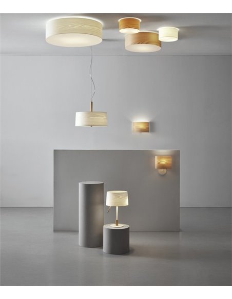 Nordic wall light - Massmi - Nordic wooden wall lamp, White finish