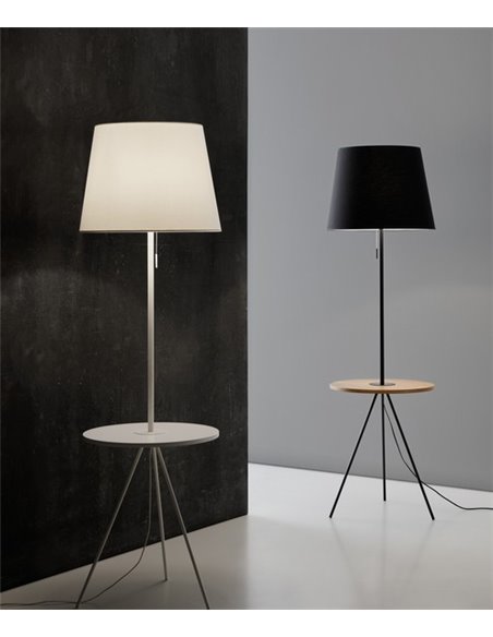 Hold floor lamp - Massmi - Lamp with wooden coffee table, Height: 168 cm