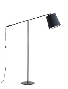 Mina floor lamp - Massmi - Arc lamp, Opaque cotton lampshade in black or white, Adjustable height 2