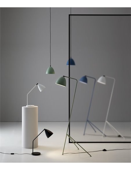 Hat table lamp - Massmi - Metal lamp painted iron, Cable 1 meter black