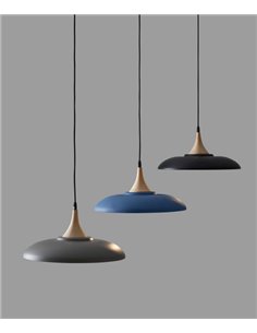 Poppol pendant light - Massmi - Vintage lamp, Support beech wood, Diameter: 42 cm