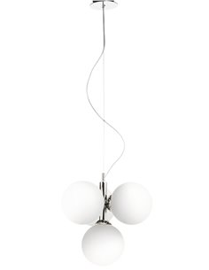 Buble pendant light - Massmi - Round opal matt lampshades, 4 lights E14 2
