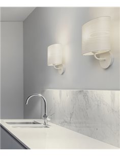 Nordic wall light - Massmi – Wooden white lamp, 1xE27