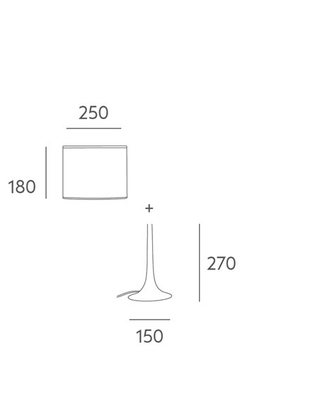 Simplicity table lamp - Massmi - Modern table lamp, Square fabric lampshade, 1xE27
