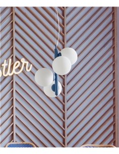 Buble pendant light - Massmi - Ball lamp, Matt opal lampshades with clamp, 4xE14