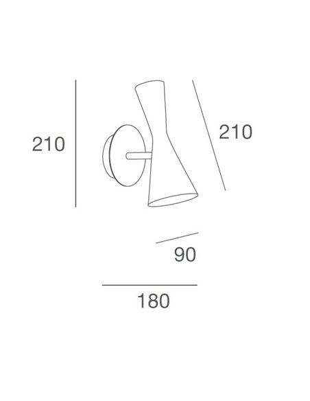 Exa wall light - Massmi - Painted iron structure, Vintage lamp