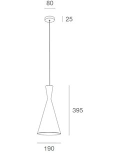 Exa pendant light - Massmi - Vintage lamp, Painted iron structure, 1xE27 2