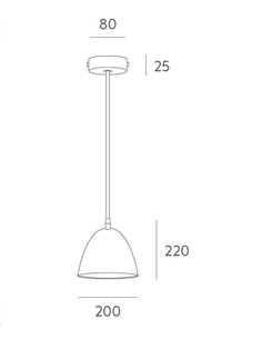 Hat pendant light - Massmi - Conical lampshade in painted iron, Cable 1 metre 2