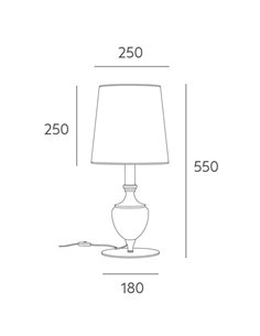 Borroco table lamp - Massmi - Painted iron metal structure, translucent cotton lampshade 2