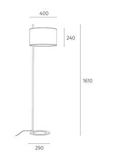 Athina floor lamp - Massmi - Height: 161 cm, Lampshade in translucent cotton 2