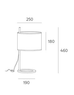 Athina table lamp - Massmi - Translucent cotton lampshade, Transparent cable 2