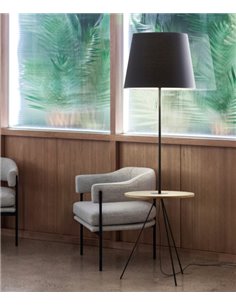 Hold floor lamp - Massmi - Lamp with wooden coffee table, Height: 168 cm