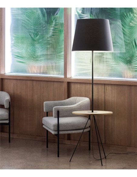 Hold floor lamp - Massmi - Lamp with wooden coffee table, Height: 168 cm