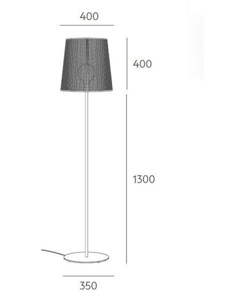 Kanatan floor lamp - Massmi - Gratting shade, Height: 130 cm, 1xE27
