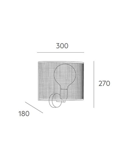 Kanatan wall light - Massmi - Gratting shade, 1xE27