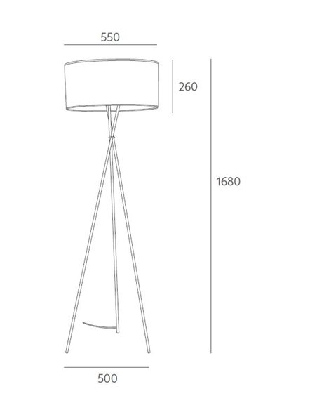 Loulu table lamp - Massmi - Decorative tripod lamp, Cotton shade