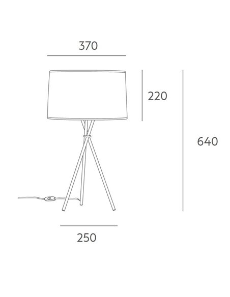 Loulu Floor Lamp - Massmi - Tripod lamp, Cotton lampshade, Height: 168 cm
