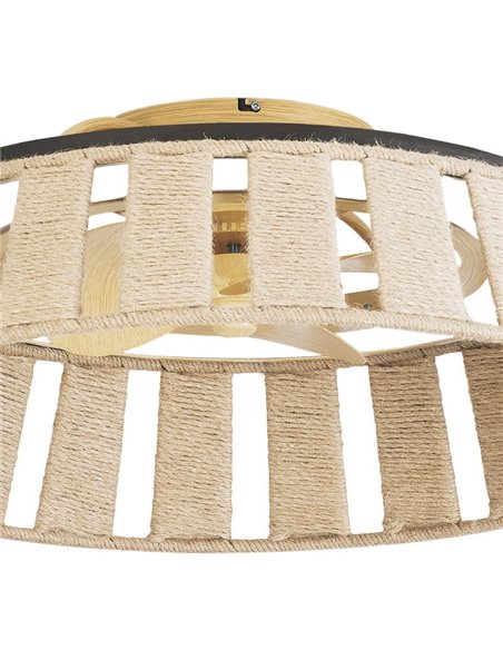 Mim ceiling fan with light - FORLIGHT - DC fan with natural cord, 6 speeds, Suitable for outdoor use, Dimmable light colour, LED