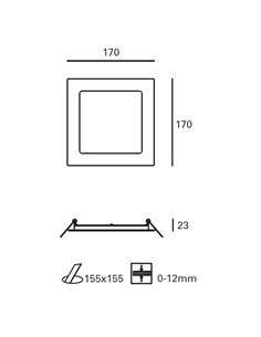 Easy recessed downlight - FORLIGHT - Square ceiling light in white aluminium, LED 3000K or 4000K, 3 sizes 2
