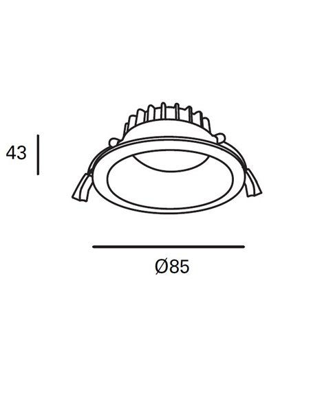 Jet recessed downlight - FORLIGHT - Round ceiling lamp in white aluminium, LED 3000K or 4000K, 4 sizes