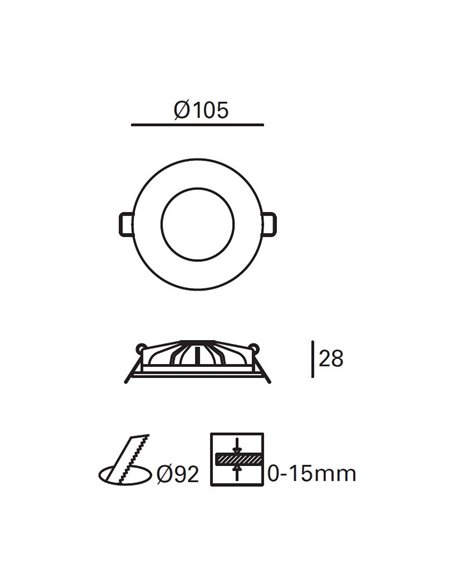 Hide recessed downlight - FORLIGHT - White aluminium lamp, LED 3000K-4000K Hide recessed downlight - FORLIGHT - White aluminium lamp, LED 3000K-4000K