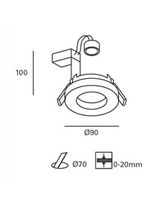 Rame ceiling downlight - FORLIGHT - Chrome recessed light, 8W GU10, Suitable for outdoor use (IP65) 2