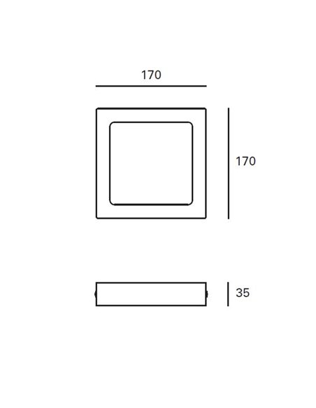 Easy Surface ceiling light - FORLIGHT - White square lamp, LED 3000K or 4000K, Available in 3 sizes