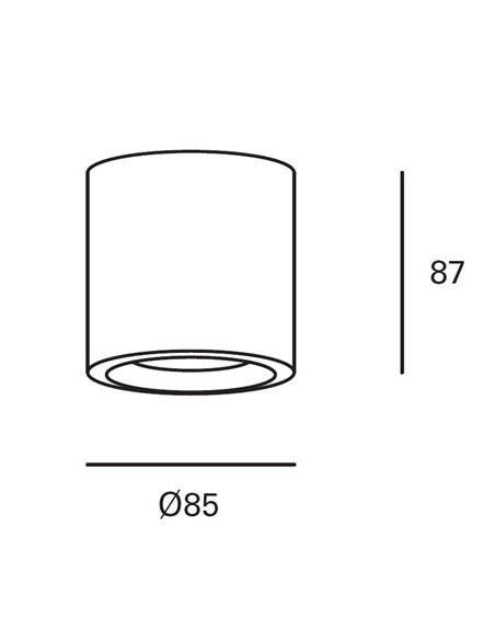 Fab ceiling light - FORLIGHT - Cylindrical ceiling light GU10, Finishes: white and black, Diameter: 8,5 cm