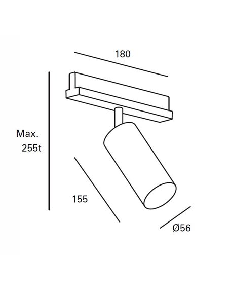 Arch three-phase track light - FORLIGHT - White track spotlight, LED PRO 3000K 20,6W